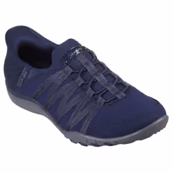 Skechers Womens 2023 Slip Ins Breathe Easy Collar Knit Memory Foam Trainers - UK 6, Navy