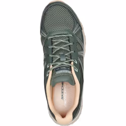) Skechers Hillcrest Ridge Leather Women's Olive Trainers - Green, 4 (Adults'