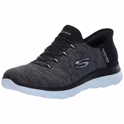Skechers Women's Hands Free Slip Ins Summits Dazzling Haze Sneaker Black White 11 Wide