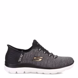 Skechers Women's Hands Free Slip Ins Summits Dazzling Haze Sneaker  Black White  11 Wide