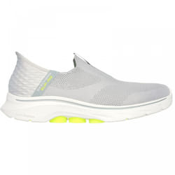 ) Skechers Slip-ins: GO WALK 7 - Easy On 2 | Grey/Yellow | Mens Slip Ins Trainers - 11 (Adults'