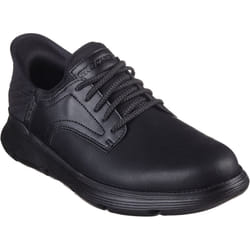 ) Skechers Garza - Gervin Leather Men's Black Lace-Up Shoes - Black, 7 (Adults'