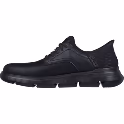 ) Skechers Garza - Gervin Leather Men's Black Lace-Up Shoes - Black, 7 (Adults'
