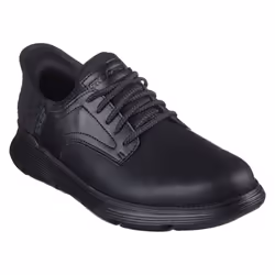 ) Skechers Garza - Gervin Leather Men's Black Lace-Up Shoes - Black, 7 (Adults' - Additional view 5