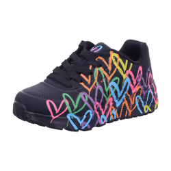 Skechers Girls Uno LiteSpread The Love Sneaker  BlackMulti  13 Little Kid