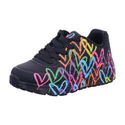 Skechers Girls Uno LiteSpread The Love Sneaker  BlackMulti  13 Little Kid