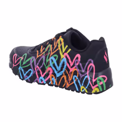 Skechers Girls Uno LiteSpread The Love Sneaker  BlackMulti  13 Little Kid