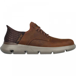 ) Slip-ins: Garza - Gervin | Dark Brown | Men's Hands Free Stretch Lace Shoes - 6 (Adults'