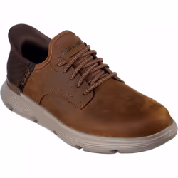) Slip-ins: Garza - Gervin | Dark Brown | Men's Hands Free Stretch Lace Shoes - 6 (Adults'