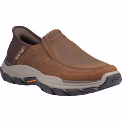 ) Slip-ins RF: Respected Elgin | Dark Brown | Men's Moc-Toe Style Casual Shoes - 7 (Adults'