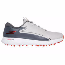 Skechers Men's Max 2 Arch Fit Waterproof Spikeless Golf Shoe Sneaker  Grey/Red  12 Wide