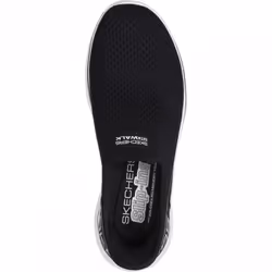 ) GO WALK 7 - Mia | Black/White | Womens Slip Ins Trainers - 4 (Adults'
