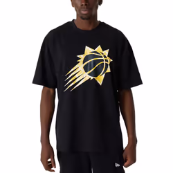 New Era Phoenix Suns NBA Infill Logo Oversized T-Shirt Tee Top - Black - XL, Black