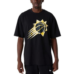 New Era Phoenix Suns NBA Infill Logo Oversized T-Shirt Tee Top - Black - XL, Black