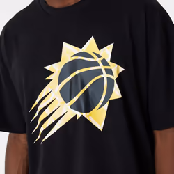 New Era Phoenix Suns NBA Infill Logo Oversized T-Shirt Tee Top - Black - XL, Black