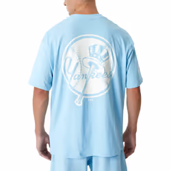 New Era New York Yankees MLB Pastel Oversized T-Shirt Tee Top - Blue - L, Blue
