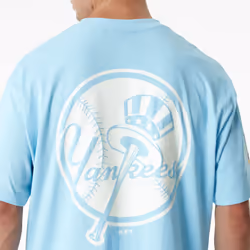 New Era New York Yankees MLB Pastel Oversized T-Shirt Tee Top - Blue - L, Blue