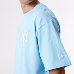 New Era New York Yankees MLB Pastel Oversized T-Shirt Tee Top - Blue - L, Blue