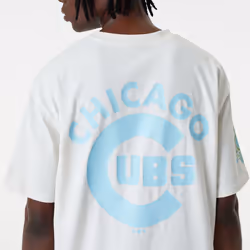 New Era Chicago Cubs MLB Pastel Oversized T-Shirt Tee Top - White - 2XL, White