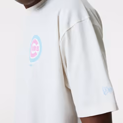 New Era Chicago Cubs MLB Pastel Oversized T-Shirt Tee Top - White - L, White