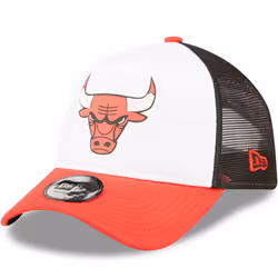 New Era Chicago Bulls Team Color Block A-Frame Snapback Trucker Cap Hat - White
