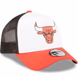 New Era Chicago Bulls Team Color Block A-Frame Snapback Trucker Cap Hat - White