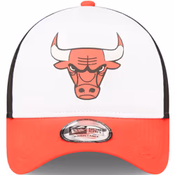 New Era Chicago Bulls Team Color Block A-Frame Snapback Trucker Cap Hat - White