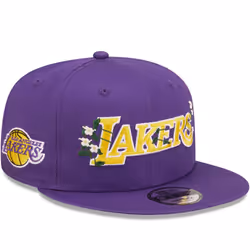 New Era LA Lakers Flower Wordmark 9FIFTY Snapback Cap Hat - Purple - S/M, Purple