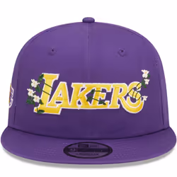 New Era LA Lakers Flower Wordmark 9FIFTY Snapback Cap Hat - Purple - S/M, Purple