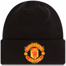 , Black) New Era Kids Manchester United FC Cuff Knit Warm Winter Beanie Hat - Black - Child (4-6 Yrs