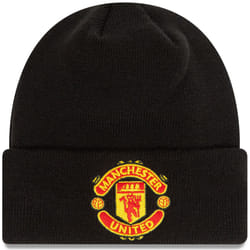 , Black) New Era Kids Manchester United FC Cuff Knit Warm Winter Beanie Hat - Black - Child (4-6 Yrs