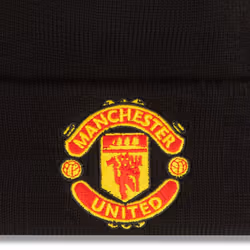 , Black) New Era Kids Manchester United FC Cuff Knit Warm Winter Beanie Hat - Black - Child (4-6 Yrs