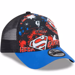 New Era Kids 9FORTY DC Print Superman Adjustable Snapback Trucker Cap - Saphire - 4-6 Yrs, Saphire