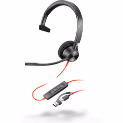 POLY Blackwire 3310 Microsoft Teams Certified Headset +USB-C/A Adapter TAA - Additional view 4