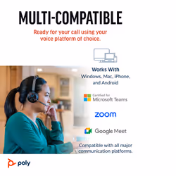 POLY Voyager Focus 2 Microsoft Teams Certified with charge stand Headset - Additional view 5
