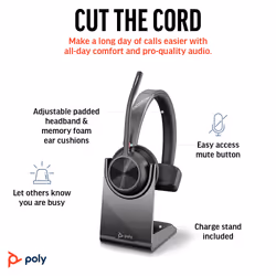 POLY Voyager 4310 UC Monaural Headset +BT700 USB-A Adapter +Charging Stand - Additional view 4