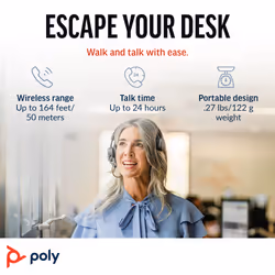 POLY Voyager 4310 UC Monaural Headset +BT700 USB-A Adapter +Charging Stand - Additional view 6