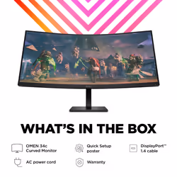 OMEN by HP 34 inch WQHD 165Hz Curved Gaming Monitor - OMEN 34c - Additional view 6