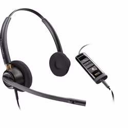 POLY EncorePro 525 Microsoft Teams Certified Stereo with USB-A Headset, Wired, Calls/Music, 74 g, Headset, Black