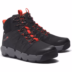 ) Timberland Pro Morphix 6" Leather Black/Red Safety Boots - Black, 9 (Adults'