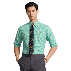 POLO RALPH LAUREN Men's Classic Fit Gingham Oxford Shirt Summer Emeral