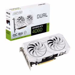 ASUS Dual GeForce RTX 4060 EVO White OC Edition 8GB GDDR6 (PCIe 4.0  8GB GDDR6  DLSS 3  HDMI 2.1a  DisplayPort 1.4a  Axial-te ...
