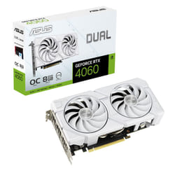 ASUS Dual GeForce RTX 4060 EVO White OC Edition 8GB GDDR6 (PCIe 4.0  8GB GDDR6  DLSS 3  HDMI 2.1a  DisplayPort 1.4a  Axial-tech Fan Design  0dB Techno