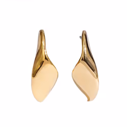 Amazon Essentials Rhodium or Yellow Gold Plated Brass Twisted Half Hoop Earrings