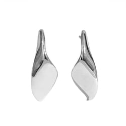 Amazon Essentials Rhodium or Yellow Gold Plated Brass Twisted Half Hoop Earrings