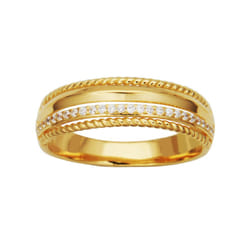 Amazon Essentials Cubic Zirconia Multi-Row Band Ring in 18k Yellow Gold Plated Sterling Silver  Yellow  5