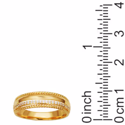 Amazon Essentials Cubic Zirconia Multi-Row Band Ring in 18k Yellow Gold Plated Sterling Silver  Yellow  5