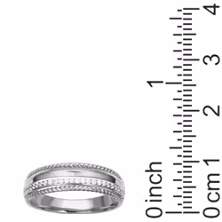 Amazon Essentials Cubic Zirconia Multi-Row Band Ring in Rhodium Plated Sterling Silver  White  6