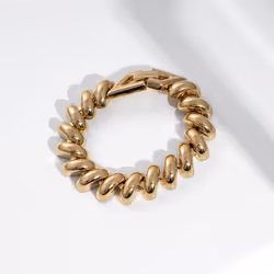 Amazon Essentials Chunky Bracelet  Yellow Gold  6.75""""