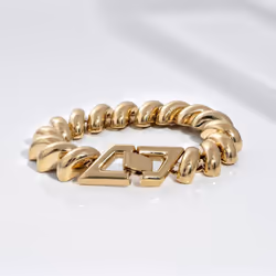 Amazon Essentials Chunky Bracelet  Yellow Gold  6.75""""